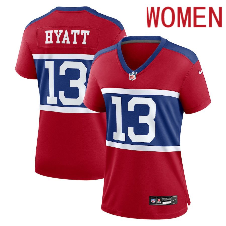 Women New York Giants #13 Jalin Hyatt Nike Century Red Alternate Player Game NFL Jersey->youth nfl jersey->Youth Jersey